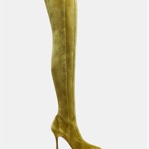 Jazlyn Citron Steve Madden velvet thigh high over knee boots size 10